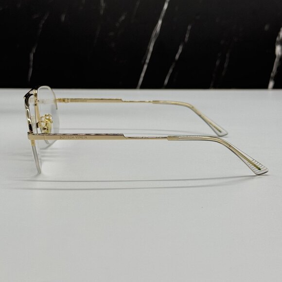 NEW BOTTEGA VENETA BV1109O 002 GOLD AVIATOR UNISEX EYEGLASSES - Picture 6 of 10